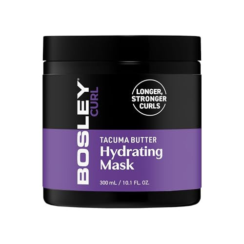 Bosley Curl Ultra Hydrating System – 3-Step Anti-Thinning Regimen With Shampoo Hydrating Mask & Scalp Serum – Tacuma Butter Biotin Saw Palmetto & Rosemary – For Curly & Coily Hair
