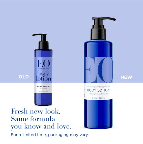 Eo Body Lotion 8 Ounce (Pack Of 3) French Lavender Organic Plant-Based Botanical Extracts Vitamin E With Pure Essential Oils