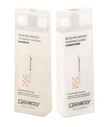 Giovanni 50:50 Balanced Remoisturizer Duo Set Shampoo Hydrating-Clarifying & Conditioner Hydrating-Calming 8.5 Oz Each