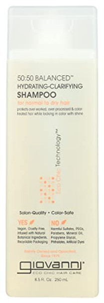 Giovanni Cosmetics 50:50 Balanced Hydrating-Calming Shampoo Sulfate  8.5 Fluid Ounces (Pack Of 3)