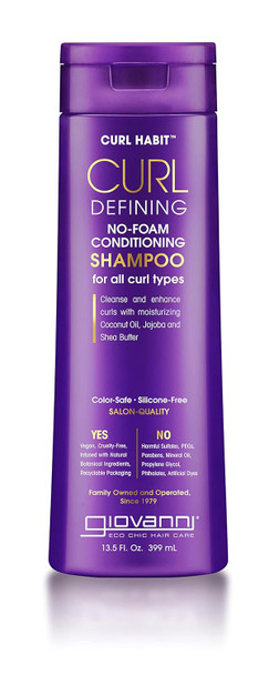 Giovanni Curl Habit Curl Defining Shampoo - For All Curl Types Cleanse & Enhance Curls With Moisturizing Coconut Oil Jojoba And Shea Butter Vegan Cruelty- Silicone  Shampoo - 24 Oz