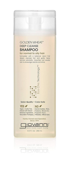 Giovanni Eco Chic Golden Wheat Deep Cleanse Shampoo - Shampoo For Oily Hair Deep Cleansing With Botanical Oils Helps Encourages Volume & Shine Color Safe - Spearmint Oil + Aloe Vera 8.5 Oz Giovanni Eco Chic Golden Wheat Deep Cleanse Shampoo - Shampoo For Oily Hair Deep Cleansing With Botanical Oils Helps Encourages Volume & Shine Color Safe - Spearmint Oil + Aloe Vera 8.5 Oz