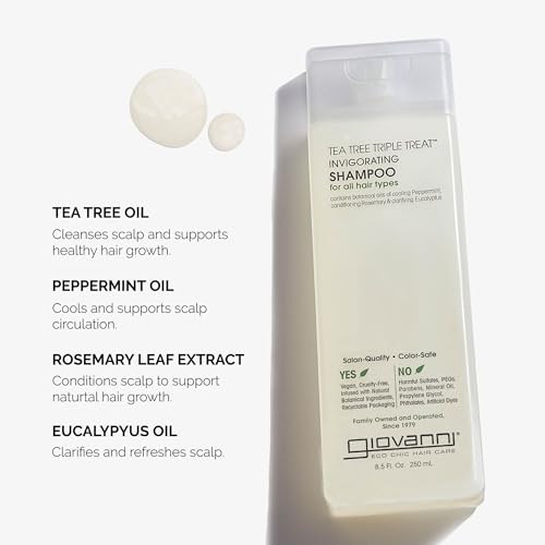 Giovanni Hair Care Products Shampoo Tea Tree Triple Treat 2 Fluid Ounce