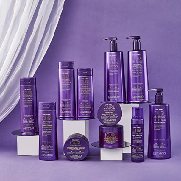 Giovanni Curl Habit Curl Shaping Hair Gel - Medium Hold Light Weight Curly Hair Gel Moisturizes Curls Tames Frizz & Flyaways Controls Static Curl Gel For Curly Hair Silicone  - 10.5 Oz