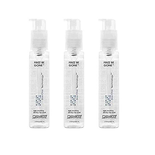 Giovanni Eco Chic Frizz Be Gone 2.75 Oz. Super Smoothing Anti Frizz Hair Serum Adds Shine Seals In Color Wash & Go Infused With Conditioners No Parabens Color Safe (Pack Of 3)