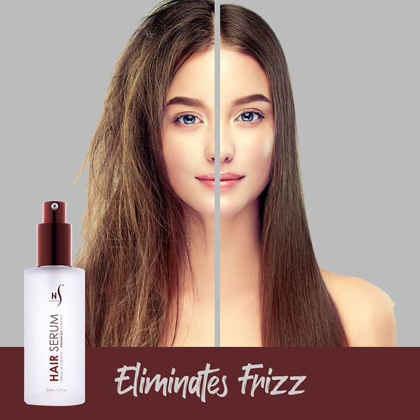 Herstyler Argan Oil Serum For Natural Shine - Anti-Frizz Straightening Serum For Damaged Tresses (Pack Of 2)