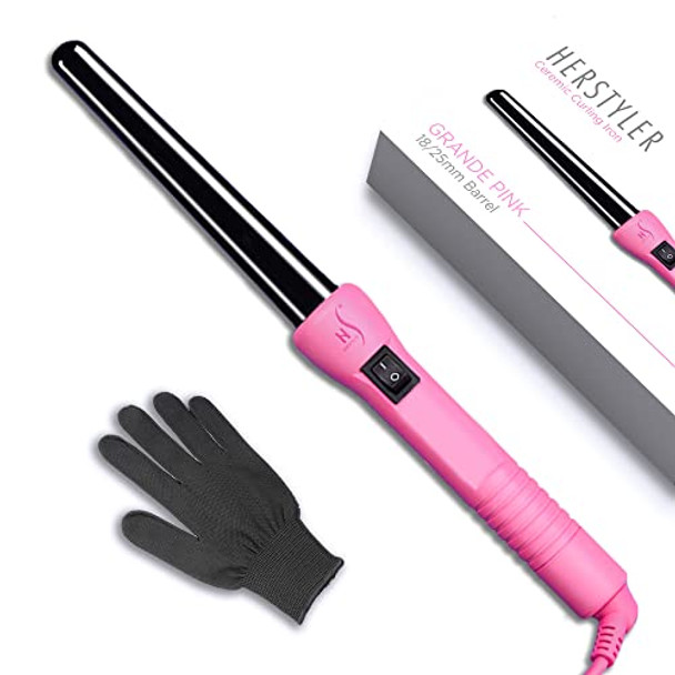 Herstyler Superstyler Flat Iron - Grande Curling Iron Pink - Curling Wand And Straightener Set