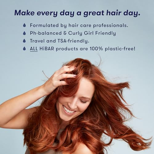 Hibar Bundle - Moisturize Fragrance- Shampoo & Conditioner Set + Travel Pouch - For Dry Frizzy Hair -Coconut Oil & Vitamin B5 -Plastic Soap Paraben & Sulfate- -Color Safe & Vegan -2 Bars