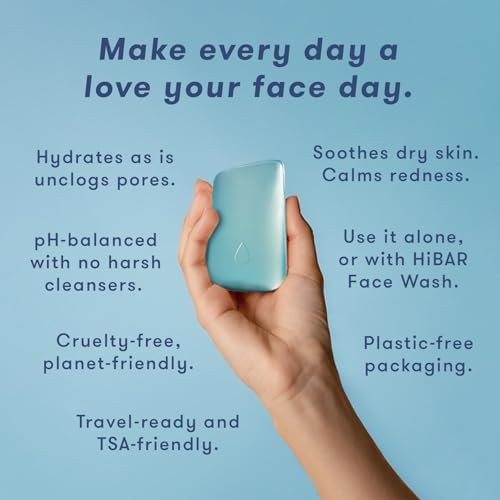 Hibar Solid Cleansing Oil Bar – Natural Makeup Remover – Melts Makeup Sunscreen Dirt Oil – Eco-Friendly Vegan Paraben- Travel-Friendly 1.7Oz Solid Cleansing Bar