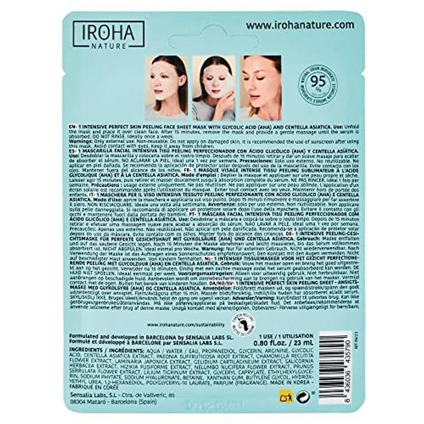 Iroha Nature - Perfect Skin Peeling 100% Biodegradable Sheet Mask With Glycolic Acid Iroha Nature - Perfect Skin Peeling 100% Biodegradable Sheet Mask With Glycolic Acid
