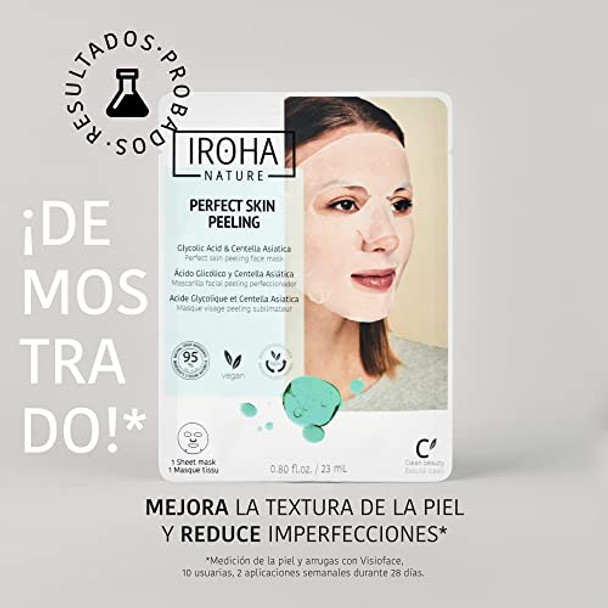 Iroha Nature - Perfect Skin Peeling 100% Biodegradable Sheet Mask With Glycolic Acid Iroha Nature - Perfect Skin Peeling 100% Biodegradable Sheet Mask With Glycolic Acid