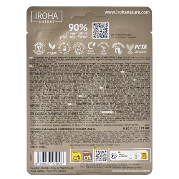 Iroha Nature - Smoothing & Hydrating 100% Biodegradable Sheet Mask With Bakuchiol