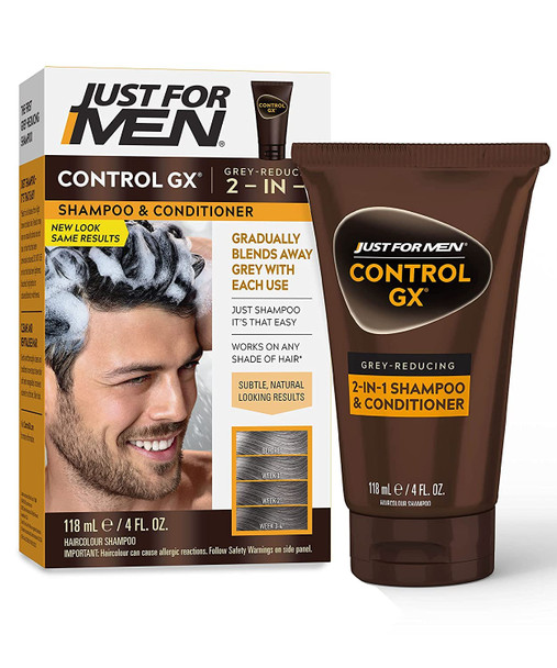 Just For Men Control Gx 4 Ounce 2-N-1 Shampoo & Conditioner (118Ml) (Pack Of 6)