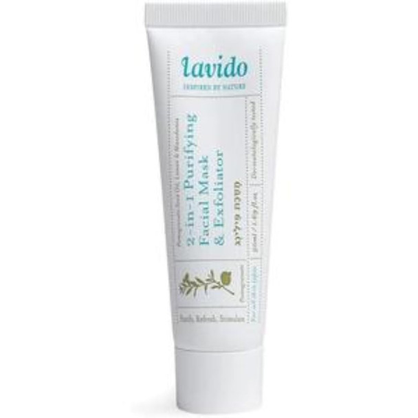 Lavido - Natural 2-In-1 Purifying Facial Mask + Exfoliator  Purify Refresh + Stimulate Youthful Skin (1.69 Fl Oz  50 Ml)