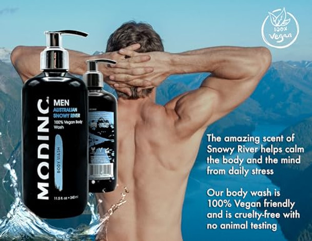 Modinc Luxury Australian Snowy River Body Wash Hydration Blend Vegan Cruelty  Pump 11.5 Ounces