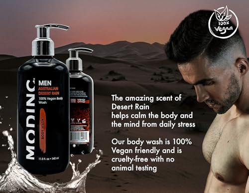 Modinc Luxury Australian Desert Rain Body Wash Hydration Blend Vegan Cruelty  Pump 11.5 Ounces