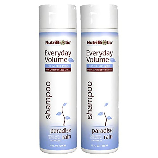 Nutribiotic Everyday Volume Shampoo Paradise Rain 10 Fl. Oz Twin Pack  Gse & Botanicals For All Hair Types   Of Parabens Sulfates Dyes Colorings Cocamide Dea & Chlorine Derivatives