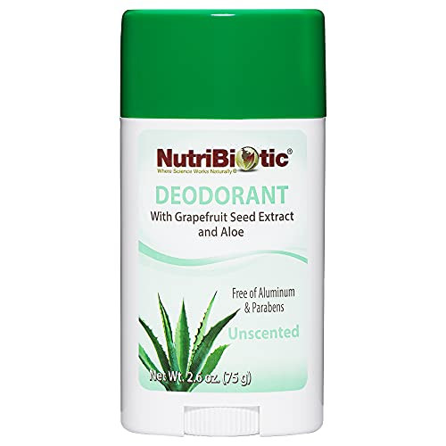 Nutribiotic Unscented Deodorant With Gse 2.6 Ounce Stick  With Witch Hazel Grapefruit Seed Extract & Aloe  Vegan &  Of Aluminum Paraben Phthalates Gluten Gmo'S & Fragrance