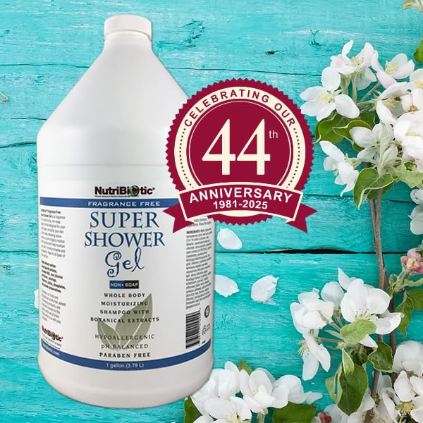 Nutribiotic – Fragrance- Super Shower Gel 1 Gallon  Whole-Body Moisturizing Shampoo With Gse & Botanical Extracts  Non-Soap Ph Balanced &  Of Gluten Parabens Sulfates Dyes & Colorings