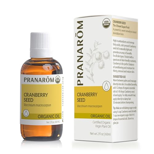 Pranarom - Cranberry Seed Virgin Plant Oil 60Ml - For Skincare & Hair - Versatile Usage Options - Antioxidant-Rich Formula -  Organic Cold-Pressed