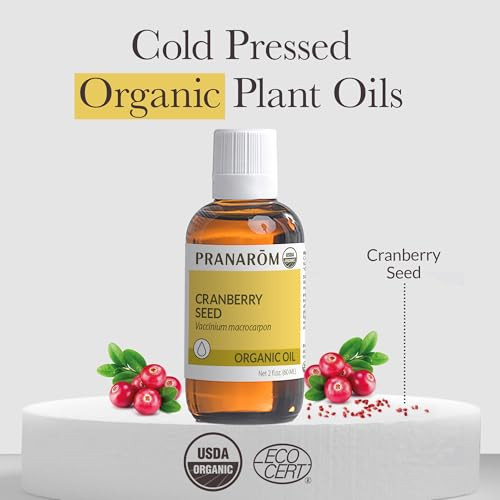 Pranarom - Cranberry Seed Virgin Plant Oil 60Ml - For Skincare & Hair - Versatile Usage Options - Antioxidant-Rich Formula -  Organic Cold-Pressed