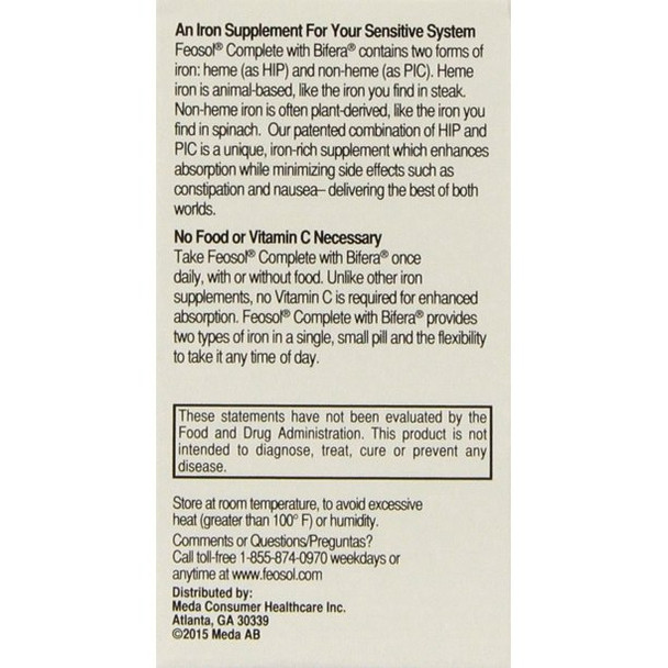Feosol Bifera Iron Caplets Complete 30 ea