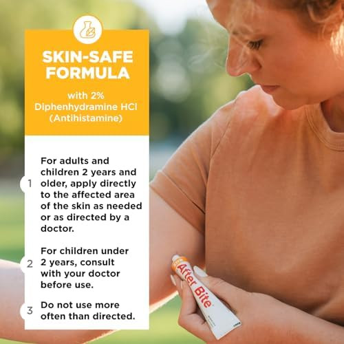 After Bite Xtra Formula - Itch Relief With Diphenhydramine Hcl - Ideal For Mosquito & Fire Ant Bites Bees & More - Portable Gel Formula - 0.7 Oz (4 Pack)