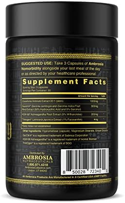 Ambrosia Nomorbidity Advanced Appetite Control & Hunger Management Formula  Appetite Suppressant & Mood Support With Ksm-66 Ashwagandha Garcitrin And Thinogen