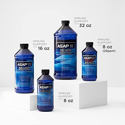 American Biotech Labs - Asap 10 Silver Solution - Immune System Support 10 Ppm Colloidal Silver Liquid Silver Solution Daily Immune Support Supplement With Silversol Technology - 8Fl Oz