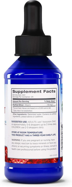 American Biotech Labs Silver Biotics Liquid 30 Ppm Patented Multivalent Silversol Technolology  Bio-Hacking Immune Building Natural Support 4 Oz. Dropper