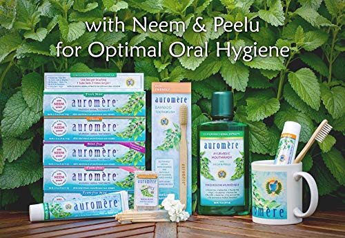 Auromere Ayurvedic Herbal Toothpaste Cardamom Fennel Foam  - Vegan Natural Non Gmo Sls  Fluoride  Gluten  With Neem & Peelu (4.16 Oz) (1 Pack)