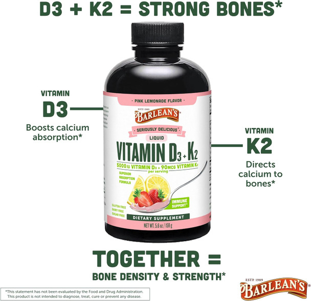 Barlean'S Pack Of 2 Vitamin D3 Liquid Supplement For Kids And Adults 5000 Iu Vitamin D Strawberry Milkshake Non-Gmo Gluten And Dairy  5.6 Oz Each Barlean'S Pack Of 2 Vitamin D3 Liquid Supplement For Kids And Adults 5000 Iu Vitamin D Strawberry Milkshake Non-Gmo Gluten And Dairy  5.6 Oz Each
