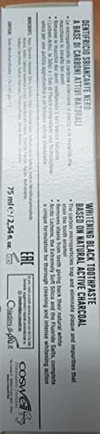 Blanx: "Black" Whitening Black Toothpaste - 2.54 Fluid Ounces (75Ml) Tube (Pack Of 4) [ Italian Import ]