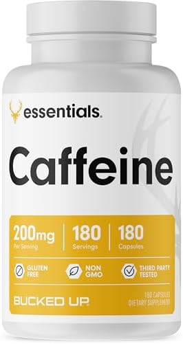 Bucked Up Caffeine 200Mg Per Serving Essentials (180 Servings 180 Capsules)