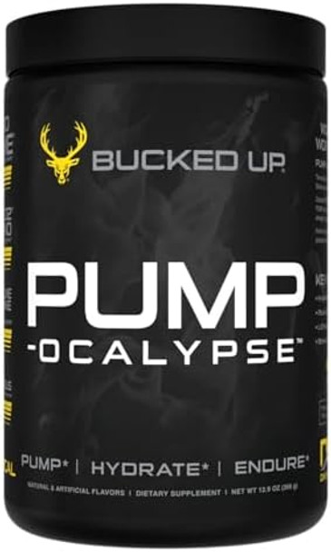 Bucked Up Pump-Ocalypse Tropical  Nitric Oxide And L Arginine Supplement With Citrulline Malate Glycerpump  Ultimate N.O. Booster  Lean Muscle Support For Blood Flow Vascularity Hydration And Endurance