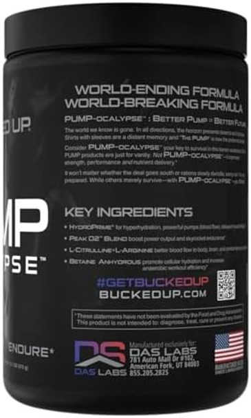 Bucked Uppump-Ocalypse Blueberry Pomegranate  Nitric Oxide L Arginine Supplement  Citrulline Malate Glycerpump  Ultimate N.O. Booster  Lean Muscle Support  Blood Flow Vascularity Hydration Endurance