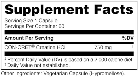 Bucked Up - Creatine Hcl 750Mg Serving - 60 Servings (60 Capsules)