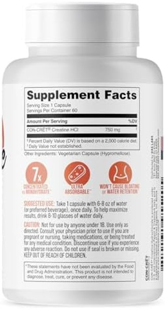 Bucked Up Babe Creatine Creatine Hcl Capsules For Women 750Mg Serving - 60 Servings (60 Capsules)