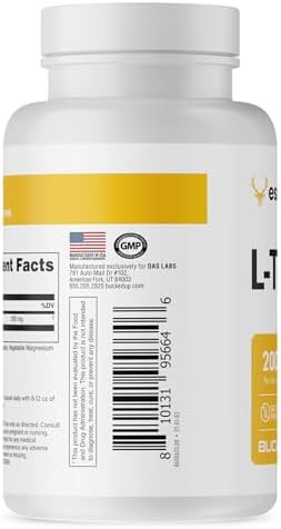 Bucked Up L-Theanine 200Mg Capsules  Gluten- Non-Gmo Third-Party Tested  Premium Theanine Amino Acid Supplement For Daily Support - 200 Servings (200 Capsules)