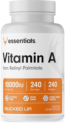 Bucked Up Vitamin A 10000Iu Per Serving Essentials (240 Servings 240 Softgels)