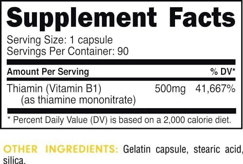 Bucked Up Vitamin B1 500Mg Capsules Essentials (90 Servings)