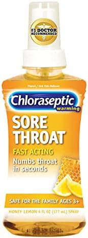 Chloraseptic Sore Throat Spray Warming With Real Honey Honey Lemon 6 Fl Oz (Pack Of 2)