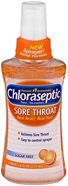Chloraseptic Sore Throat Fast Acting Spray (Citrus 6 Fl Oz- 177Ml)