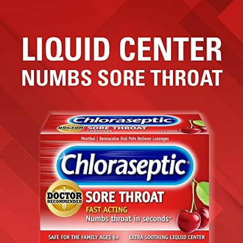 Chloraseptic Sore Throat Lozenges Cherry 18 Count 6 Pack