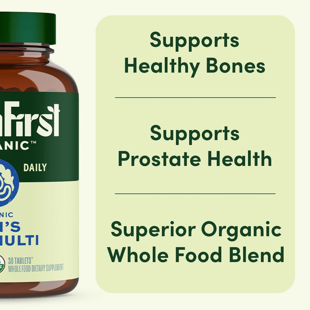 Earthfirst Organic Once Daily Multi For Men 50+ 19 Vitamins From Herbs & Superfoods Supports Prostate Health Energy Levels And Strong Bones 30 Count