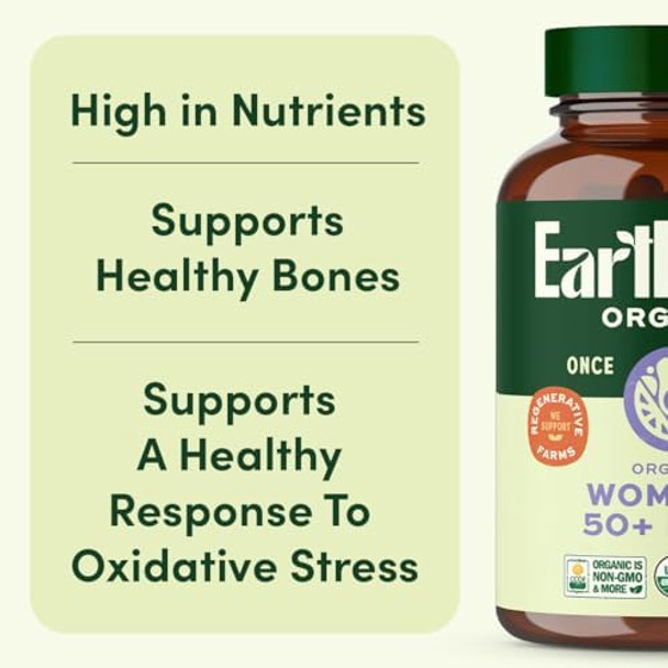 Earthfirst Organic Women'S & Men'S 50+ Once Daily Multi Bundle19 Vitamins From Herbs & Superfoods 60 Count