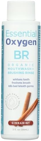 Essential Oxygen Organic Mouthwash (Brushing Rinse) Cinnamon 3 Oz Liquid