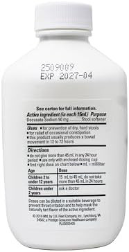 Fleet Pedia-Lax Liquid Stool Softener For Kids Ages 2-11 Berry Flavor 4 Fl Oz - 2 Pack