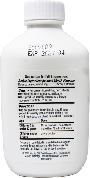 Fleet Pedia Lax Liquid Stool Softener Fruit Punch 4 Oz