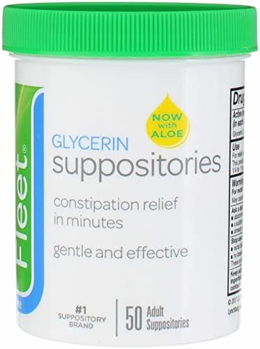 Fleet Laxative Glycerin Suppositories For Adult Constipation 50 Count (2 Pack)